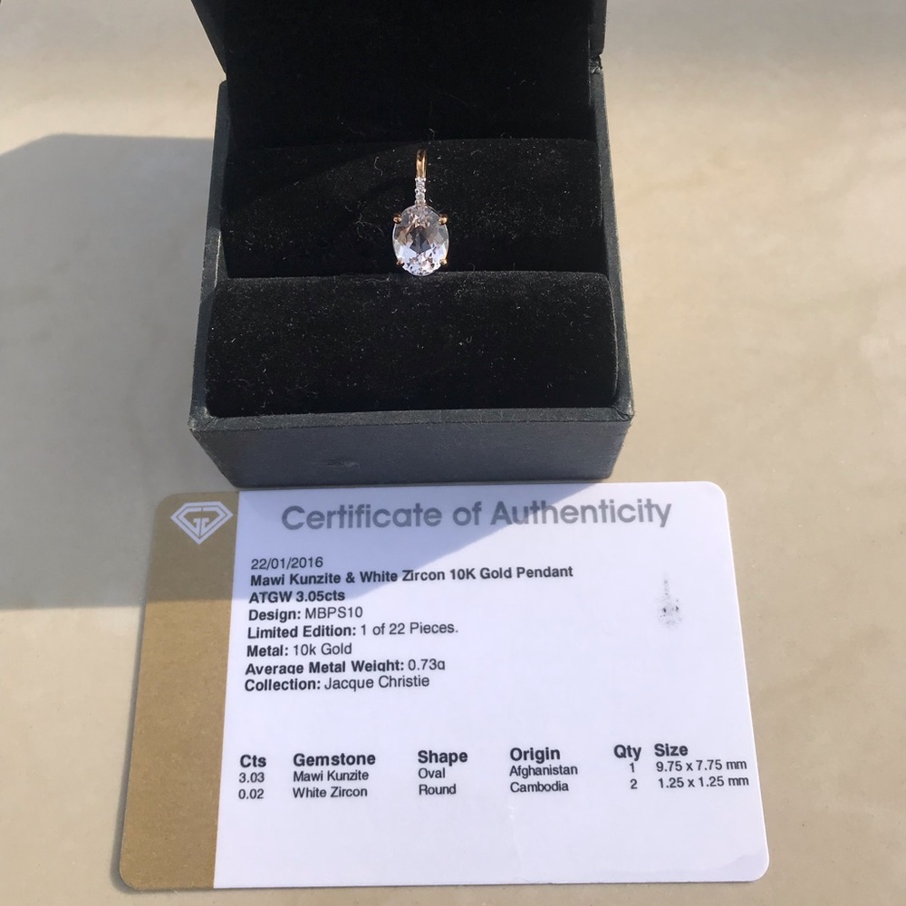 Mawi Kunzite 10k pendant